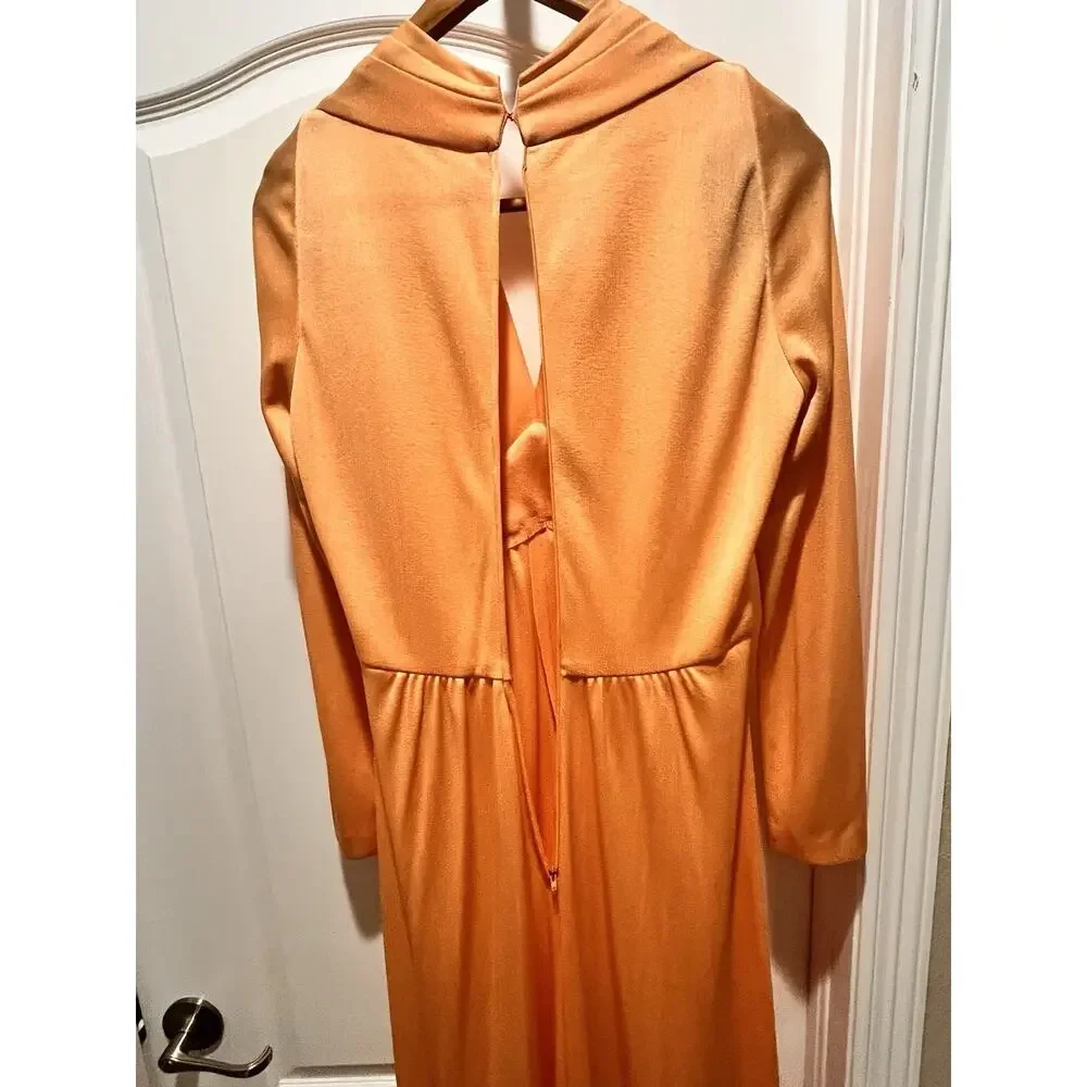 Dan Lee / NEUSTETERS / Vtg 60s Orange Party Dress w/Arrow Sheer‎ Bust Size 12 - Picture 13 of 15